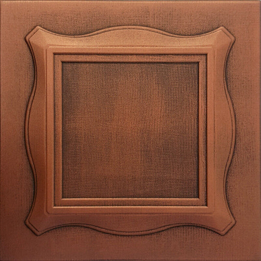 20 Inch Ceiling Tiles Panels,  3D Faux Tin Ceiling Tile-Copper Brown (12-Pack)